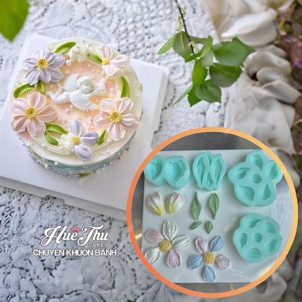 Khuôn silicon Hoa Bay Tulip A9 A21 A22 (nhiều khuôn) làm bánh rau câu 3D 4D nhấn xôi, chè trôi nước, socola, nến hanmade