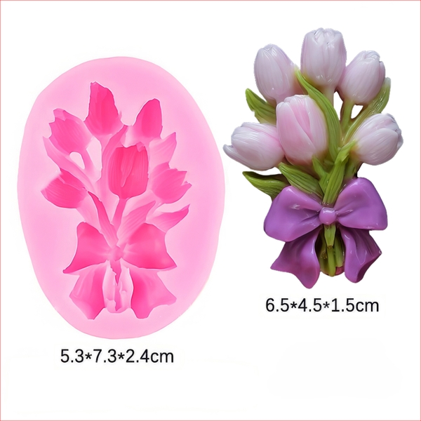 Khuôn silicon Chùm Hoa Hồng A78 làm bánh rau câu 3D 4D nhấn xôi, fondant, socola, nến hanmade