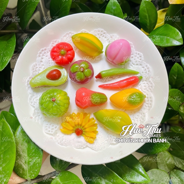 Bộ khuôn silicon Trái Cây 3.5cm (nhiều loại quả) làm bánh rau câu 3D 4D nhấn xôi, fondant, socola, nến hanmade