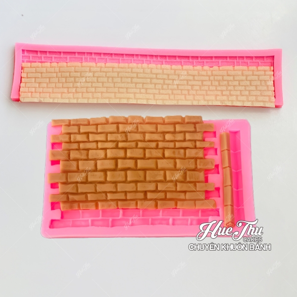 Khuôn silicon Tường Gạch A155 làm bánh rau câu 3D 4D nhấn xôi, fondant, socola, nến hanmade