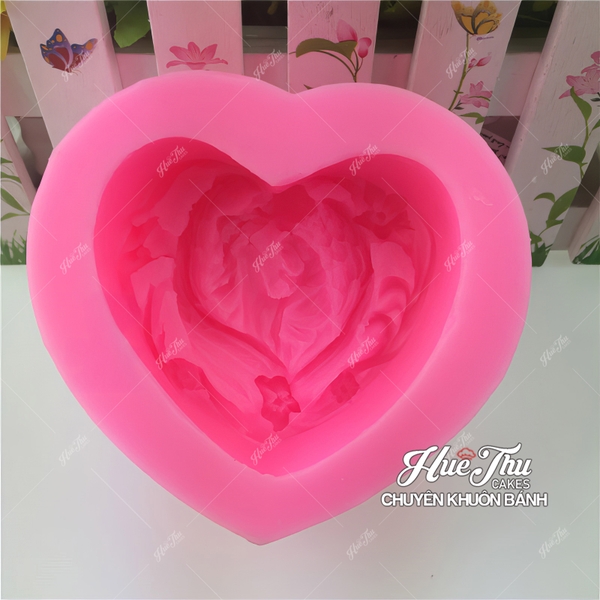 Khuôn silicon Trái Tim (mẹ ôm con) làm bánh rau câu 3D 4D nhấn xôi, fondant, socola, nến hanmade