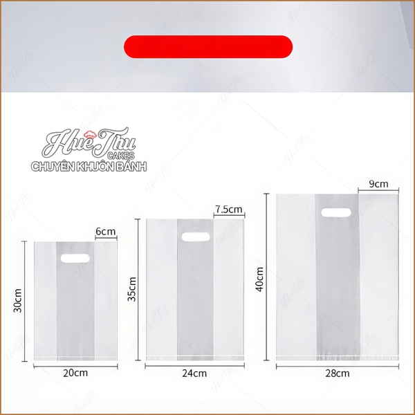 Túi PE Hạt Xoài trong suốt (10 cái) nhiều size, túi nilong xách bánh chuyên dụng đựng bánh, quà tặng