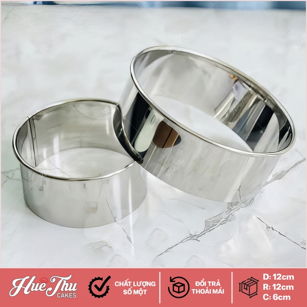 Khuôn Ring Bánh Mousse hình Tròn/Vuông/Tim kích thước 10/12/14/16/18/20/22/24/26/28/30cm cao 6cm (inox 304)