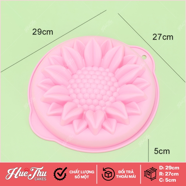 Khuôn silicon Hoa Hướng Dương cánh lớn làm bánh rau câu 3D 4D nhấn xôi, fondant, socola, nến hanmade