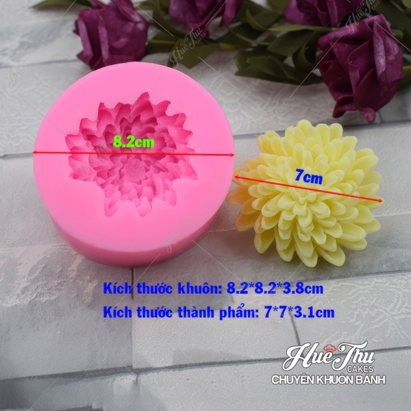 Khuôn silicon Hoa Cúc Tây 8cm làm bánh rau câu 3D 4D nhấn xôi, fondant, socola, nến hanmade