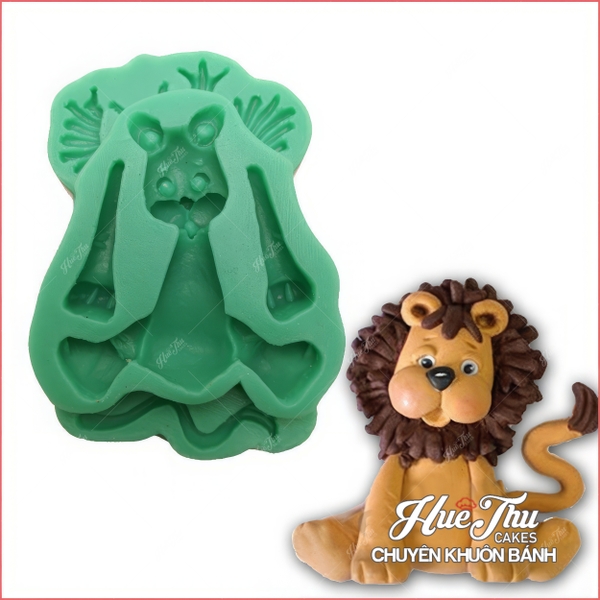 Khuôn silicon Sư Tử, Hươu Cao Cổ, Thỏ, Voi, Khỉ (5 khuôn) làm bánh rau câu 3D 4D nhấn xôi, fondant, socola, nến hanmade