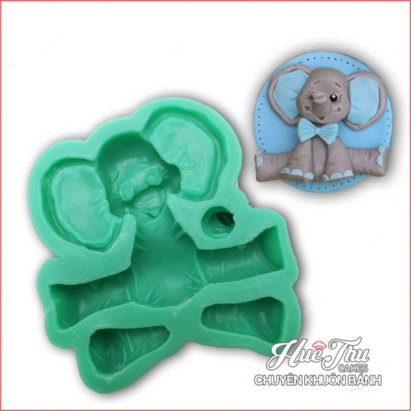 Khuôn silicon Sư Tử, Hươu Cao Cổ, Thỏ, Voi, Khỉ (5 khuôn) làm bánh rau câu 3D 4D nhấn xôi, fondant, socola, nến hanmade