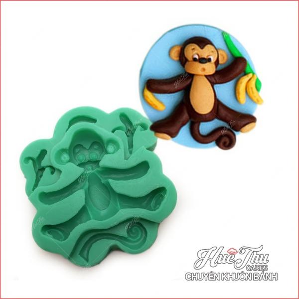 Khuôn silicon Sư Tử, Hươu Cao Cổ, Thỏ, Voi, Khỉ (5 khuôn) làm bánh rau câu 3D 4D nhấn xôi, fondant, socola, nến hanmade