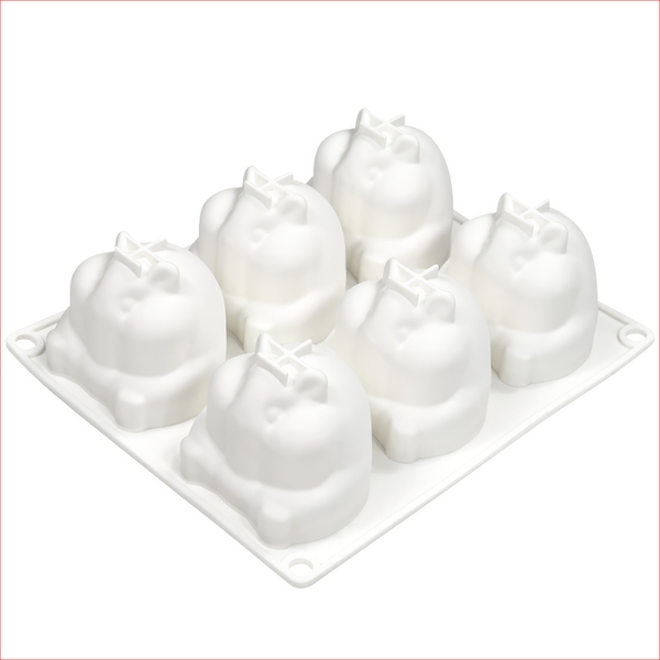 Khuôn silicon Chuột Hamster A33 (vỉ 6 hình) làm bánh rau câu 3D 4D nhấn xôi, fondant, socola, nến hanmade