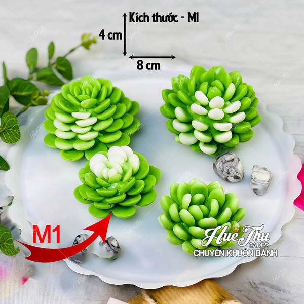 Khuôn silicon Sen Đá Liên Đài (4 mẫu) làm bánh rau câu 3D 4D nhấn xôi, fondant, socola, nến hanmade