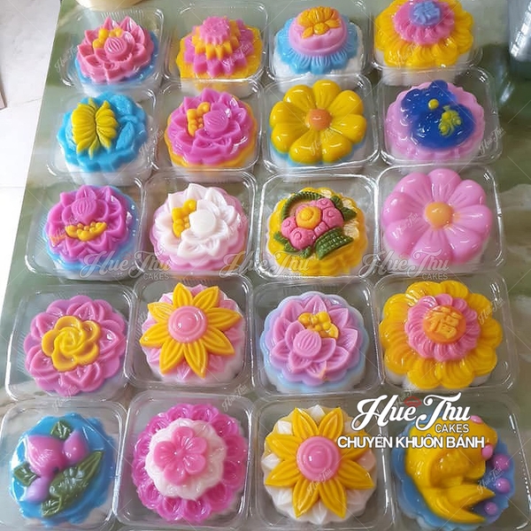 Bộ 20 khuôn rau câu, nhấn xôi Vĩnh Trường RT 250g dùng làm bánh rau câu trung thu, ép xôi
