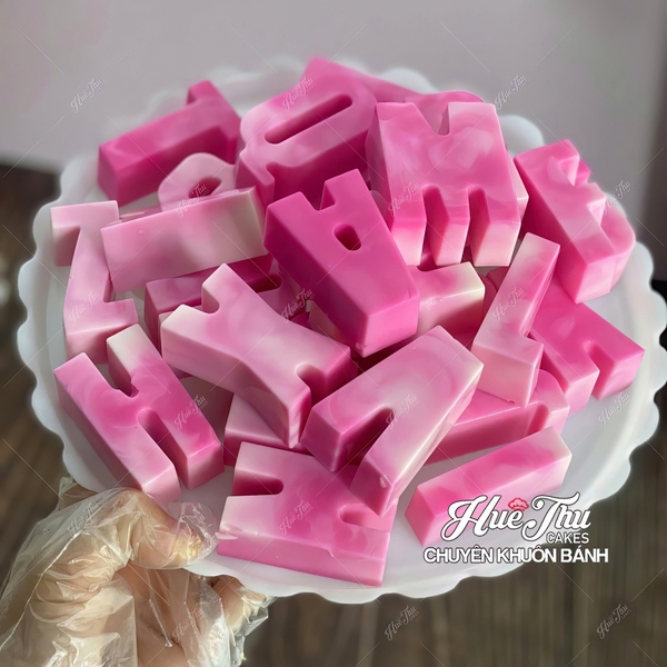 Khuôn silicon Bộ Chữ In Hoa/In Thường/Số (chữ cao 5.2cm) làm bánh rau câu 3D 4D nhấn xôi, fondant, socola, nến hanmade