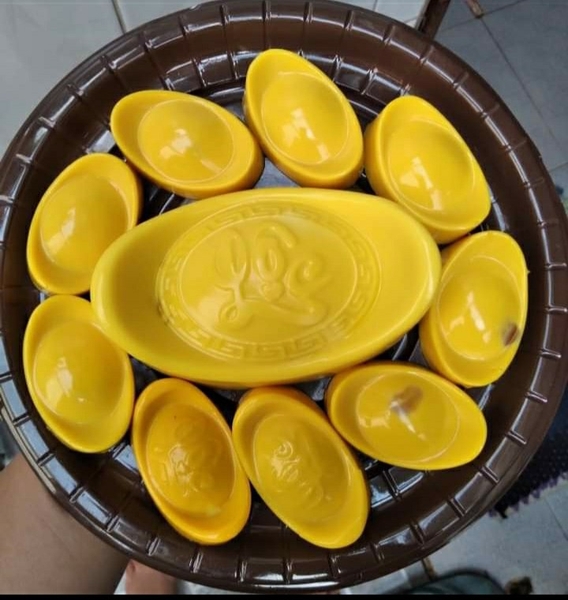 Khuôn rau câu, khay đá Thỏi Vàng (8 thỏi) làm bánh rau câu 3D 4D nhấn xôi, fondant, socola, nến hanmade