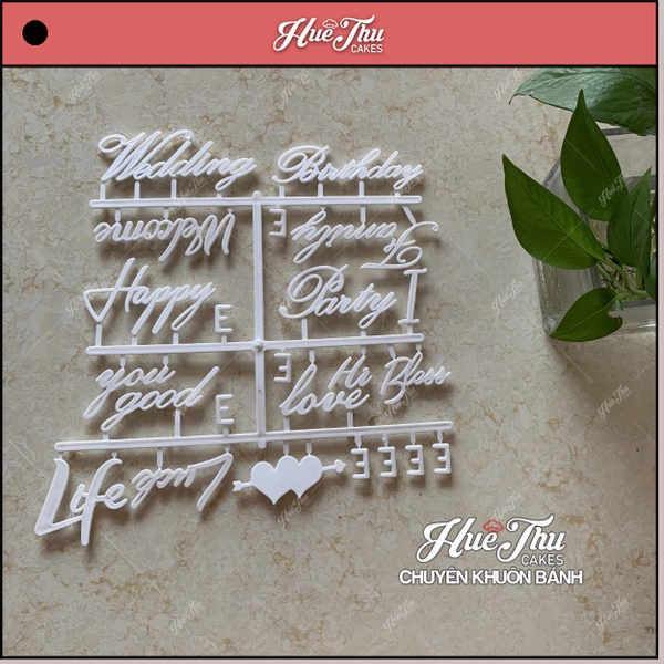 Bộ chữ cho bảng vải nỉ (nhiều mẫu) khung gỗ gắn chữ trang trí nhà cửa đám tiệc