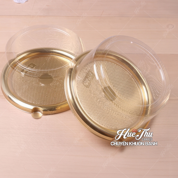Hộp đựng bánh tròn A1680 13.5cm đế vàng nắp cao (10 hộp)