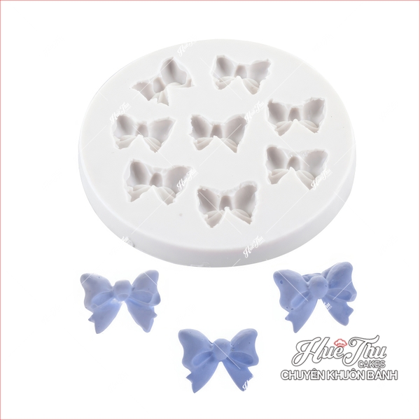 Khuôn silicon Cái Nơ A13 (vỉ 8 hình) làm bánh rau câu 3D 4D nhấn xôi, chè trôi nước, socola, nến hanmade