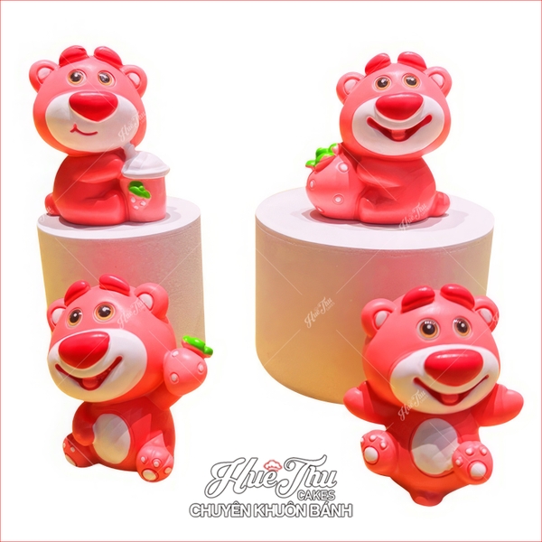 Khuôn silicon Gấu Dâu A17 (nhiều mẫu) làm bánh rau câu 3D 4D nhấn xôi, chè trôi nước, socola, nến hanmade
