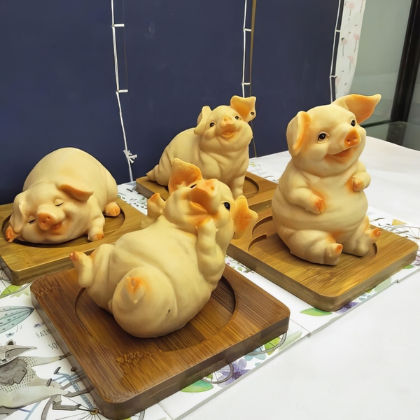 Khuôn silicon Con Heo 8cm A28 (nhiều mẫu) làm bánh rau câu 3D 4D nhấn xôi, fondant, socola, nến hanmade