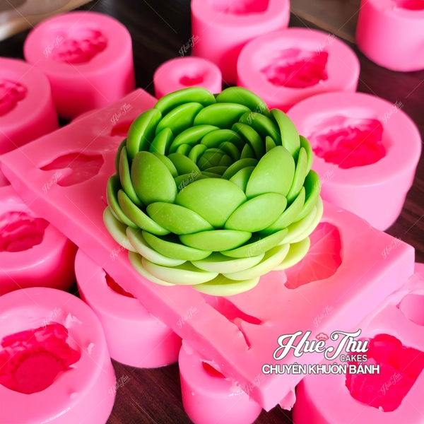 Khuôn silicon Sen Đá Ngàn Cánh A36 8cm làm bánh rau câu 3D 4D nhấn xôi, fondant, socola, nến hanmade