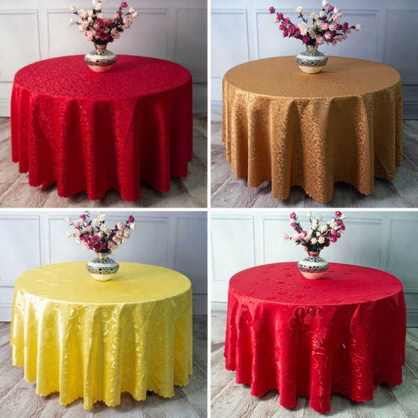 Khăn Trải Lụa Hoa Văn Chìm Decor bàn tiệc, mâm cúng (nhiều màu, kích thước) phù hợp bàn tròn, vuông, chữ nhật