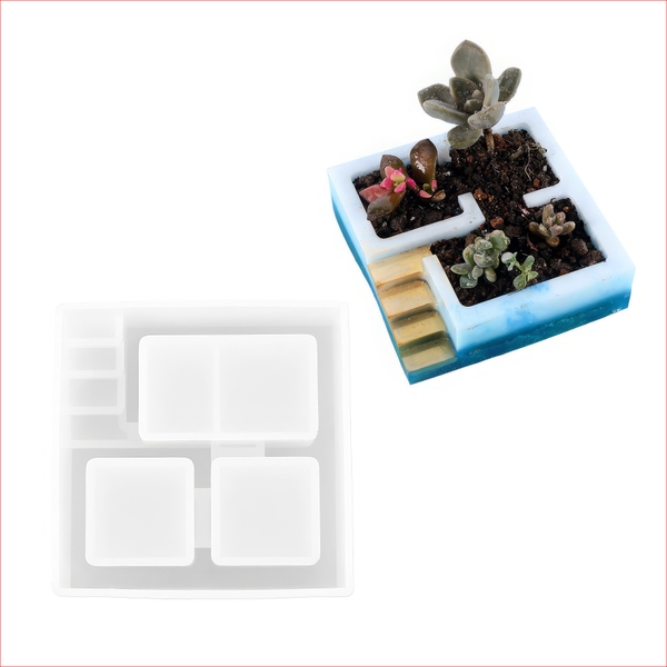 Khuôn silicon Cầu Thang Vuông 10.6cm A106 làm bánh rau câu 3D 4D nhấn xôi, fondant, socola, nến hanmade