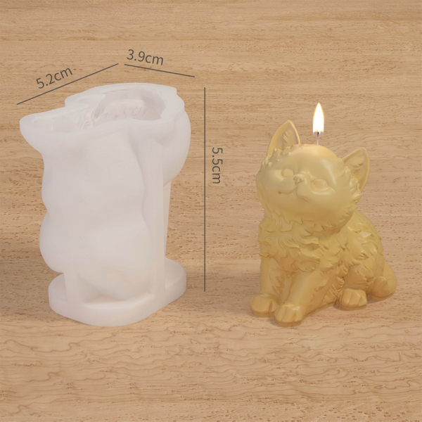 Khuôn silicon Con Mèo A103 làm bánh rau câu 3D 4D nhấn xôi, fondant, socola, nến hanmade
