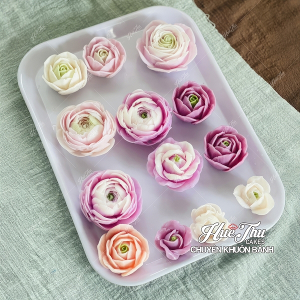 Combo 5 khuôn silicon Hoa Hồng 183-187-188-203-211 làm bánh rau câu 3D 4D nhấn xôi, fondant, socola, nến hanmade