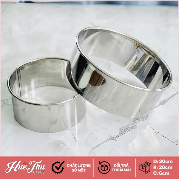 Khuôn Ring Bánh Mousse hình Tròn/Vuông/Tim kích thước 10/12/14/16/18/20/22/24/26/28/30cm cao 6cm (inox 304)