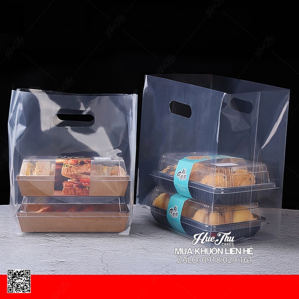 Túi PE Hạt Xoài trong suốt (10 cái) nhiều size, túi nilong xách bánh chuyên dụng đựng bánh, quà tặng