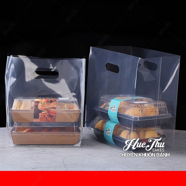 Túi PE Hạt Xoài trong suốt (10 cái) nhiều size, túi nilong xách bánh chuyên dụng đựng bánh, quà tặng