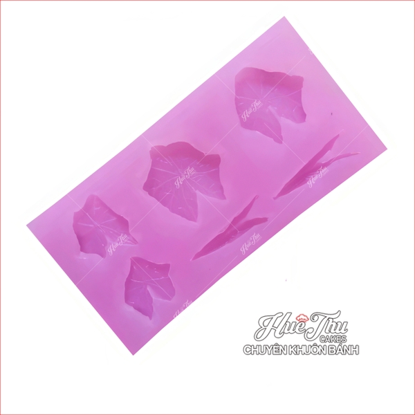 Khuôn silicon Lá Sen Thái (vỉ 6 lá) làm bánh rau câu 3D 4D nhấn xôi, fondant, socola, nến hanmade