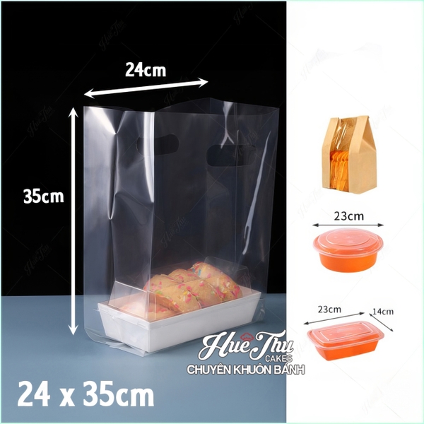 Túi PE Hạt Xoài trong suốt (10 cái) nhiều size, túi nilong xách bánh chuyên dụng đựng bánh, quà tặng