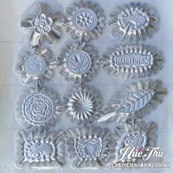 Khuôn làm Bánh Bò, đổ Rau Câu nhiều hình (bộ 12 khuôn nhôm) Vĩnh Trường