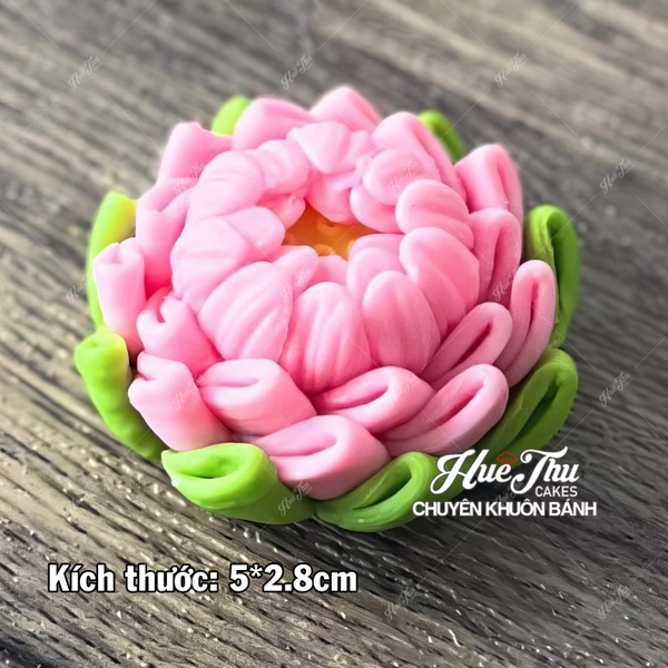 Khuôn silicon Hoa Sen S100 (bộ 3 khuôn) làm bánh rau câu 3D 4D nhấn xôi, fondant, socola, nến hanmade