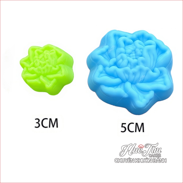 Khuôn silicon Hoa Mẫu Đơn lớn nhỏ 3/5cm (20 cái) làm bánh rau câu, nhấn xôi, bánh da lợn