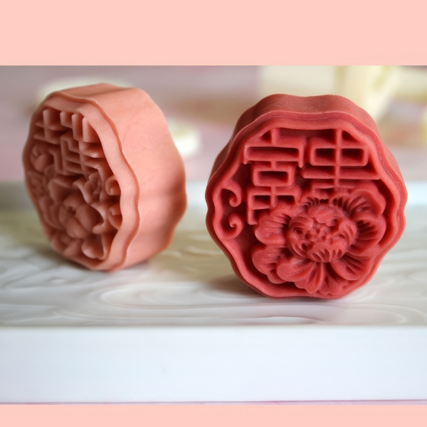 Khuôn lò xo Hoa Hồng - Chữ Hỷ LX4 50/75g (2 mặt) - khuôn làm bánh trung thu, bánh dứa, bánh cốm xu xê, nhấn xôi hoa đậu