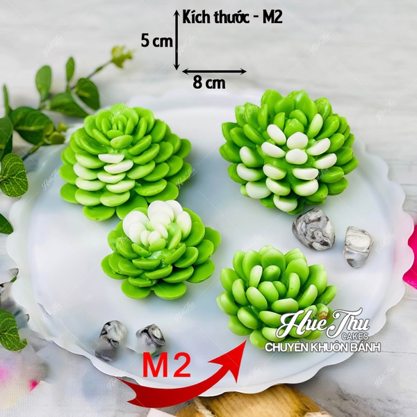 Khuôn silicon Sen Đá Liên Đài (4 mẫu) làm bánh rau câu 3D 4D nhấn xôi, fondant, socola, nến hanmade