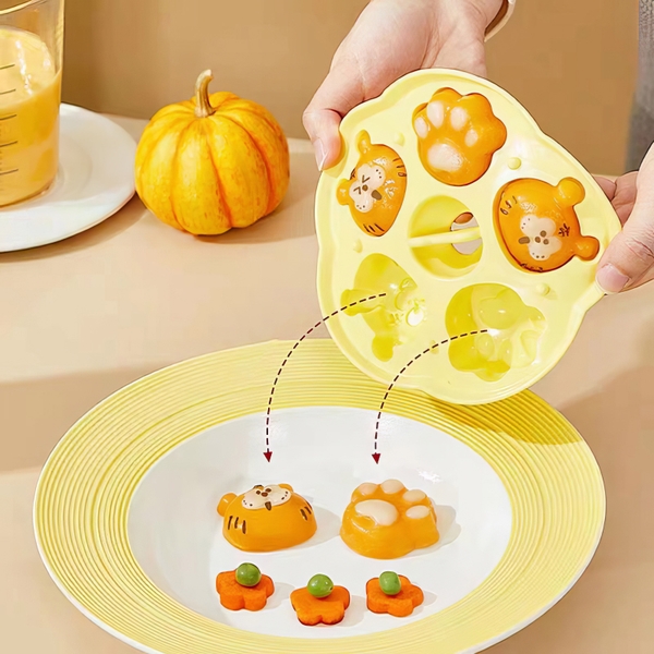 Khuôn silicon Bàn Chân Hổ, Mặt Hổ A70 (vỉ 5 hình) làm bánh rau câu 3D 4D nhấn xôi, fondant, socola, nến hanmade