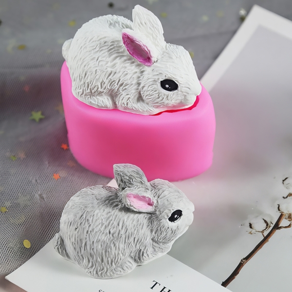 Khuôn silicon Con Thỏ A65 4.2cm làm bánh rau câu 3D 4D nhấn xôi, fondant, socola, nến hanmade