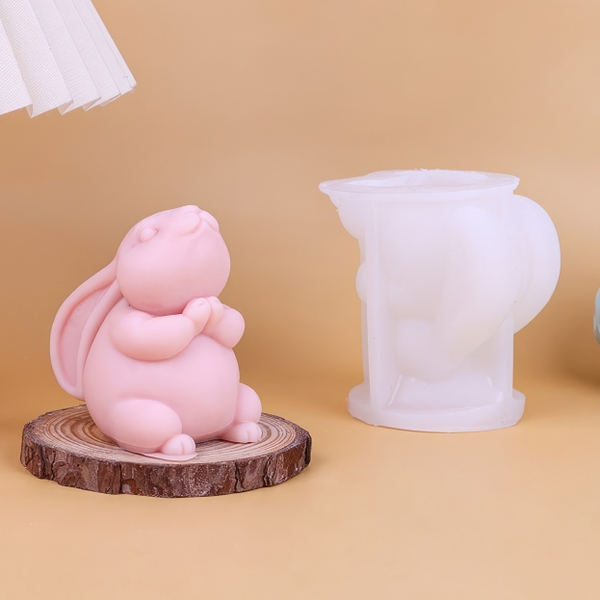 Khuôn silicon Con Thỏ A66 6.5cm làm bánh rau câu 3D 4D nhấn xôi, fondant, socola, nến hanmade