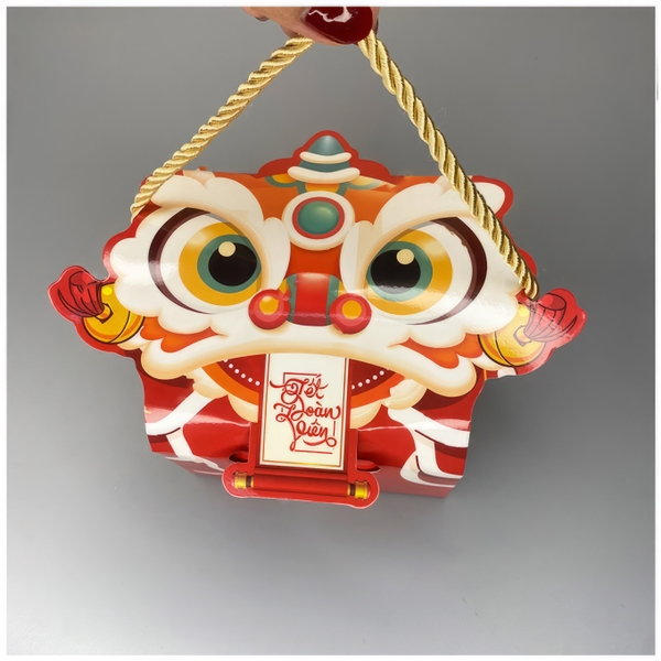 Hộp trung thu 1 bánh Lân Vui Vẻ (mẫu 2024) - hộp đựng bánh Trung Thu 125g - 250g