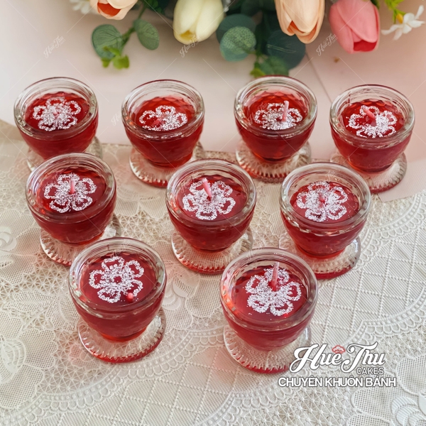 Nến Ly - Đèn Cầy Ly Cao 6cm (1 cặp) decor bàn tiệc, mâm cúng, cúng dường, thắp hương