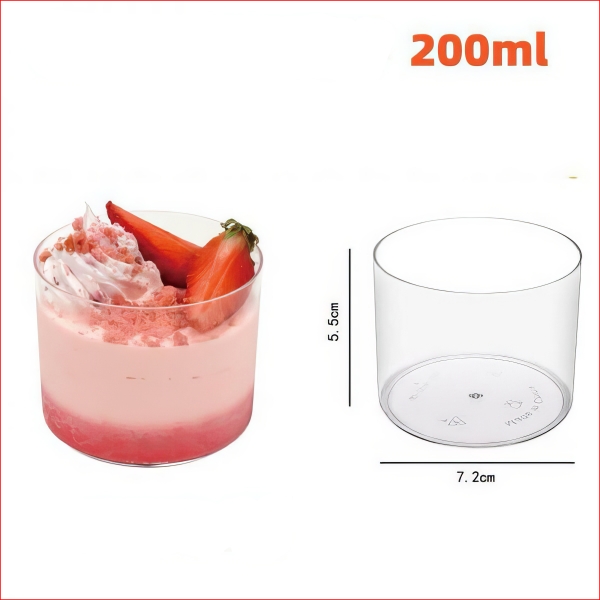 Ly Nhựa Hình Tròn 7cm HC12 đựng bánh Mousse có nắp (10 cái)