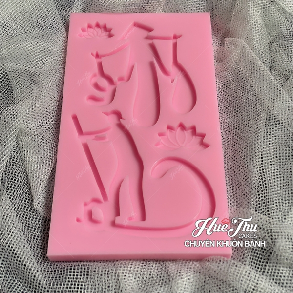 Khuôn silicon chữ Cha Mẹ 15x8cm làm bánh rau câu 3D 4D nhấn xôi, fondant, socola, nến hanmade