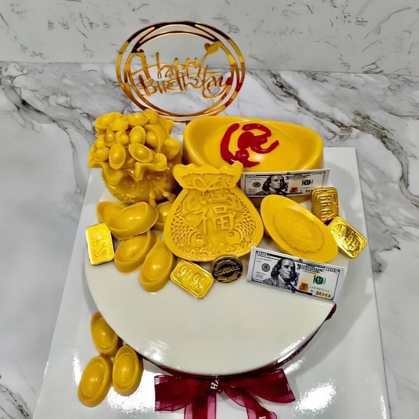 Xấp Tiền Đô La trang trí bánh sinh nhật, bánh rau câu