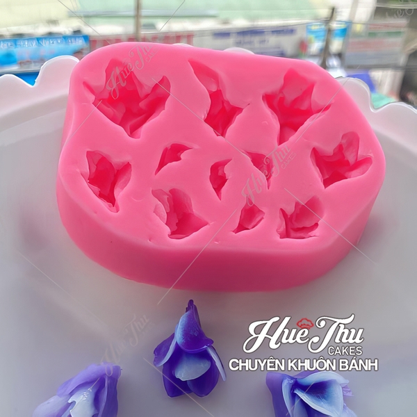 Khuôn silicon Bông Hoa Rơi (vỉ 11 hình) làm bánh rau câu 3D 4D nhấn xôi, fondant, socola, nến hanmade