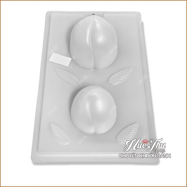 Khuôn Trái Đào (2 trái lớn) làm bánh rau câu 3D 4D nhấn xôi, fondant, socola, nến hanmade
