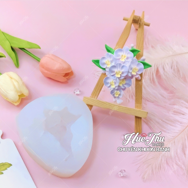 Khuôn silicon Chùm Hoa Lan 7cm làm bánh rau câu 3D 4D nhấn xôi, chè trôi nước, socola, nến hanmade