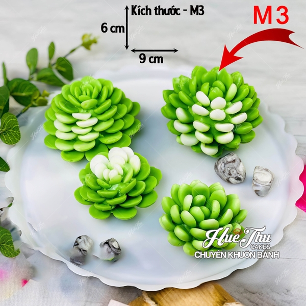 Khuôn silicon Sen Đá Liên Đài (4 mẫu) làm bánh rau câu 3D 4D nhấn xôi, fondant, socola, nến hanmade