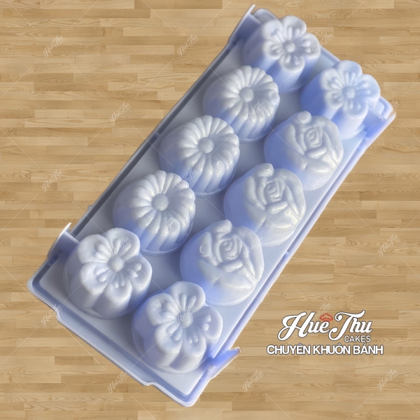 Khuôn rau câu, khay đá Bông làm bánh rau câu 3D 4D nhấn xôi, fondant, socola, nến hanmade